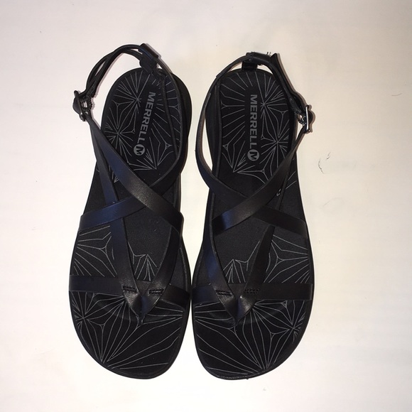 merrell duskair seaway slide leather